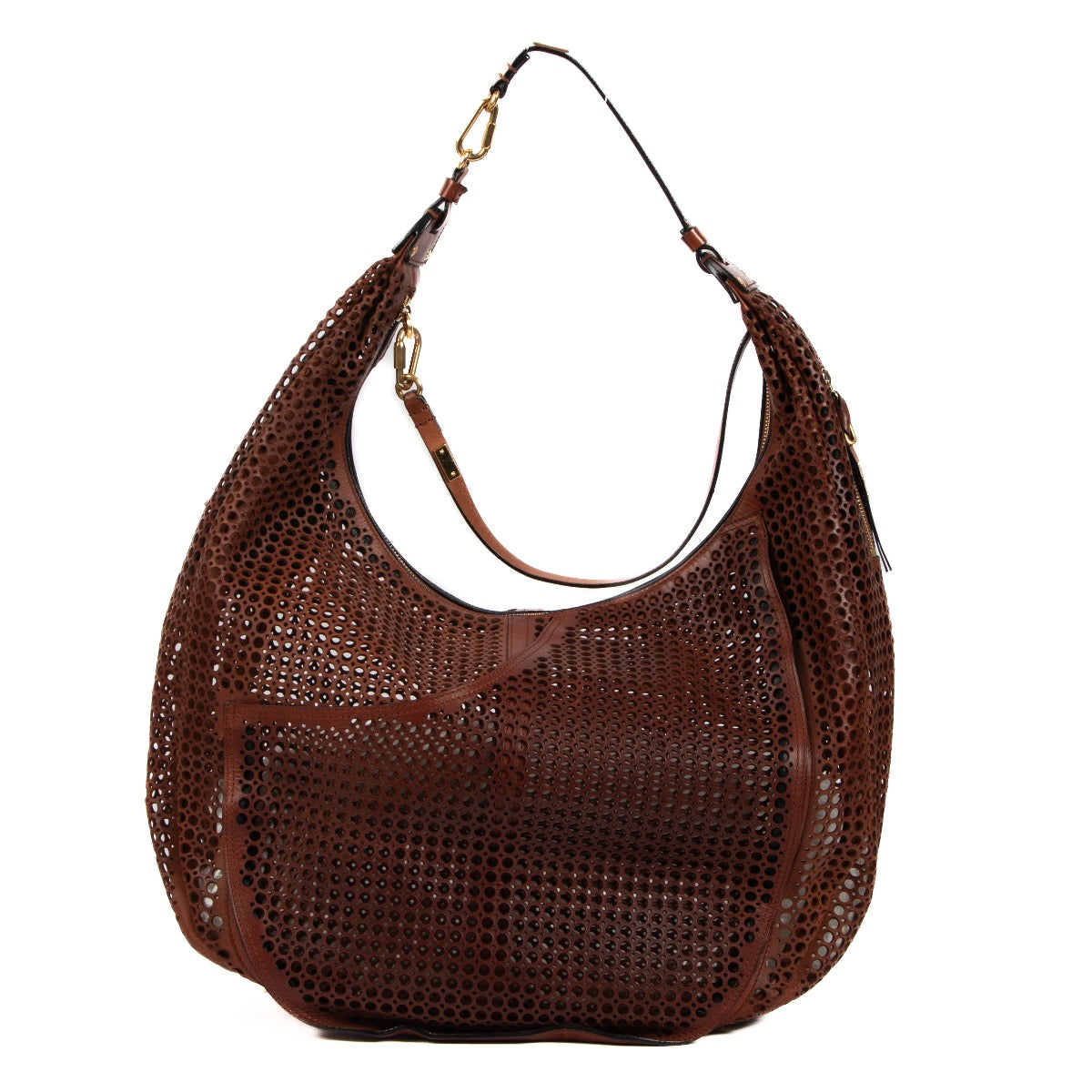 shop 100% authentic second hand Chloé Brown Perforated Large Hobo Bag on Labellov.com
