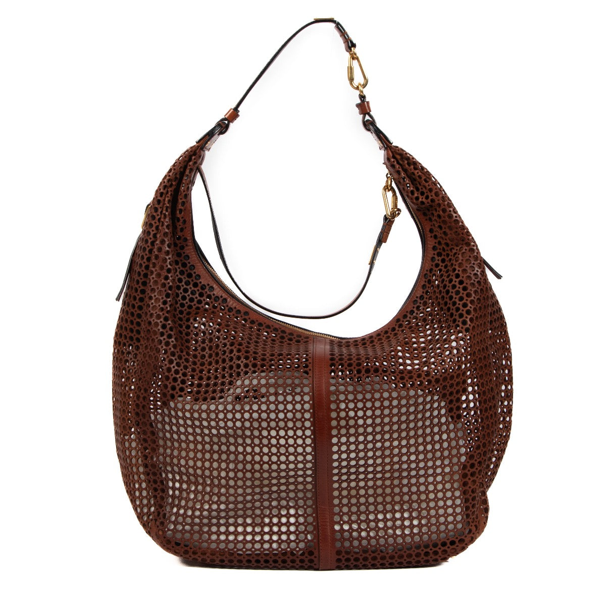 shop 100% authentic second hand Chloé Brown Perforated Large Hobo Bag on Labellov.com