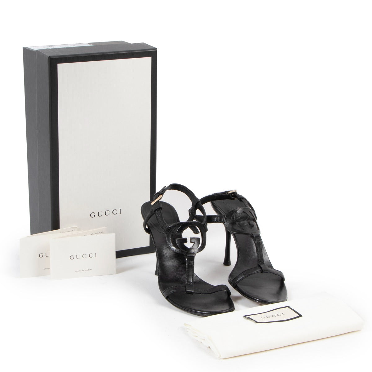 Gucci GG Leather Sandals - Size 38.5