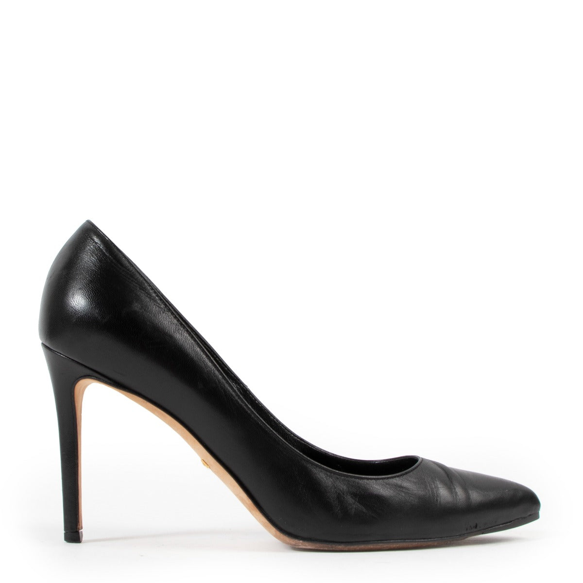 Gucci Black Point-Toe Leather Pumps
