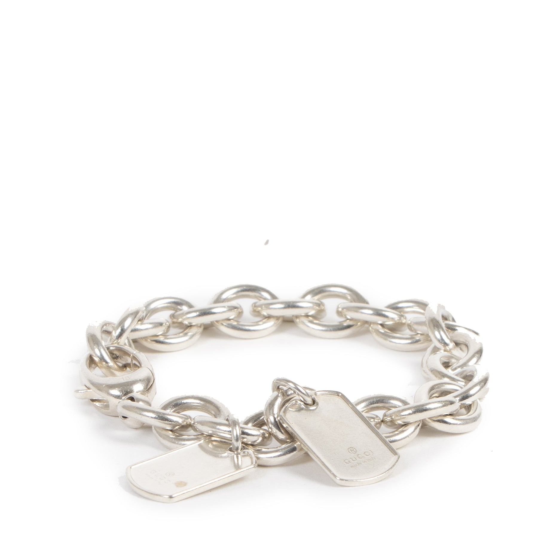 skip the waitinglist shop safe online Gucci Chain-Liink Bracelet Two Dog-tag Charms