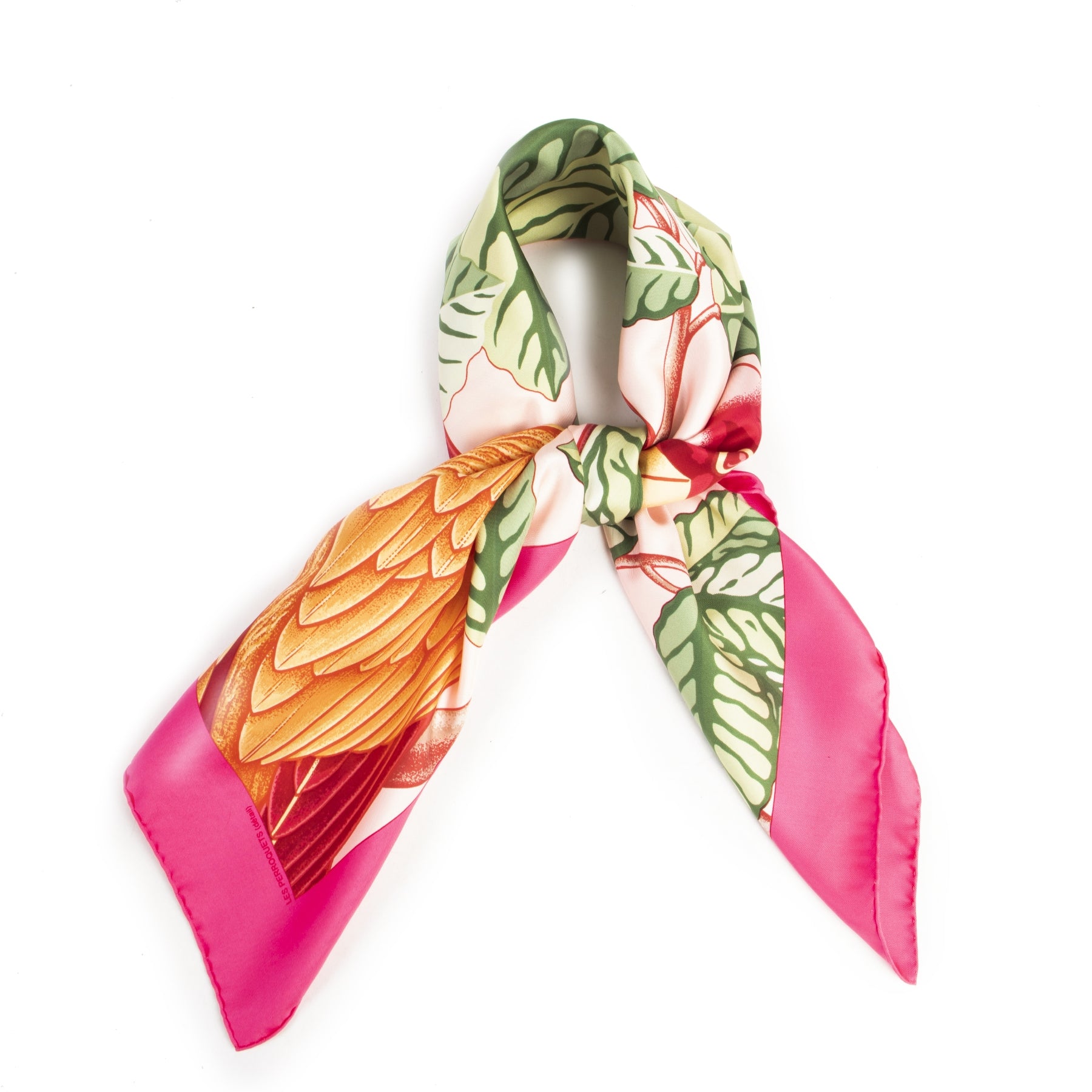 Authentic secondhand Hermès Les Perroquets Silk Scarf designer accessories fashion luxury vintage webshop safe secure online shopping designer high end brands