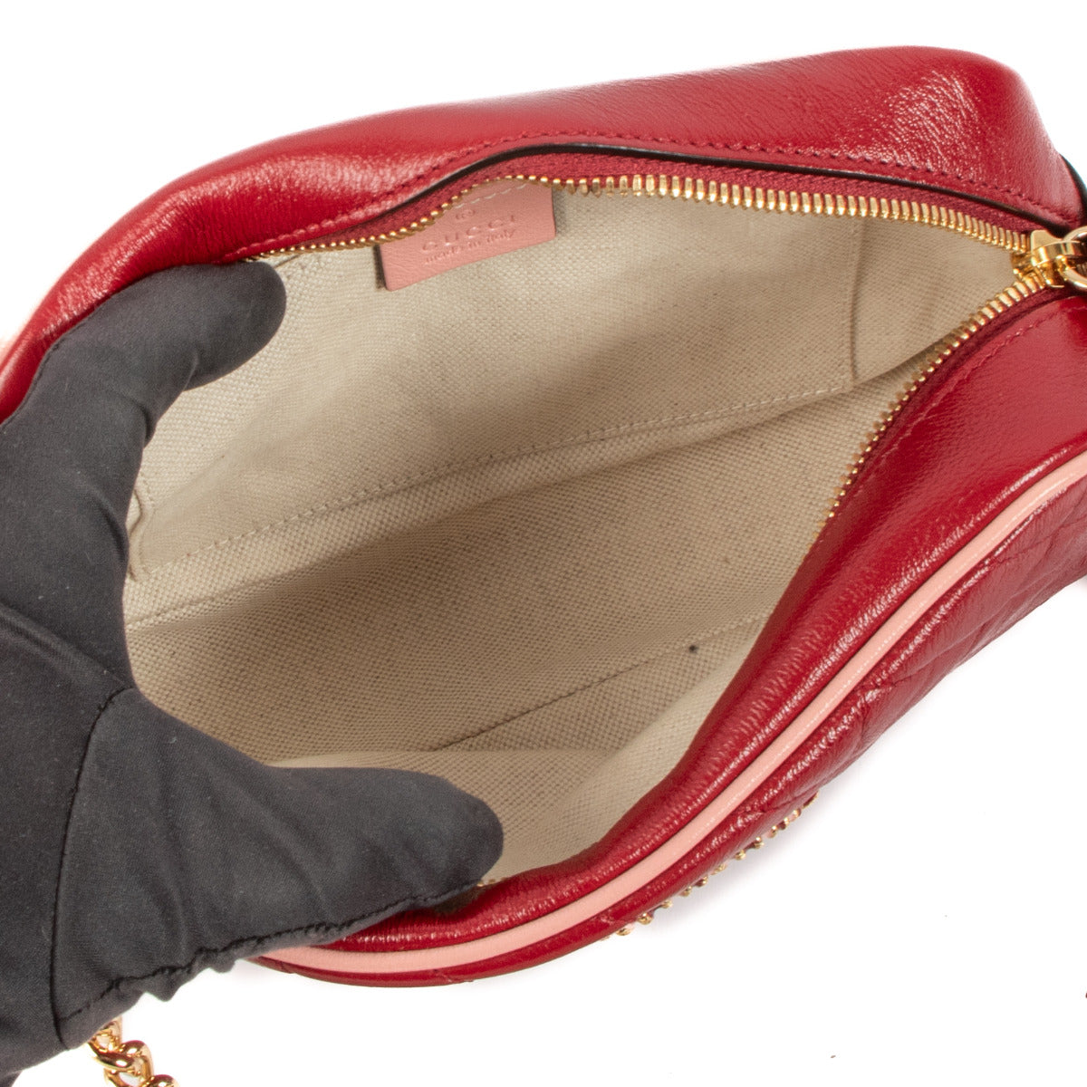 Sac bandoulière Gucci GG Marmont rose et rouge