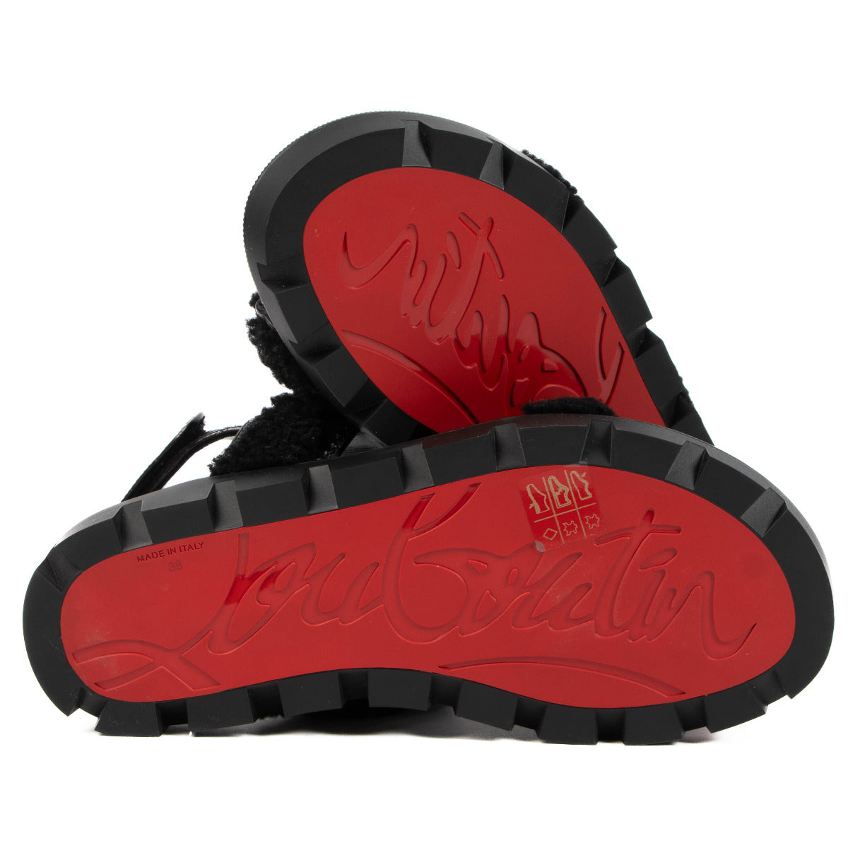 Christian Louboutin Black Lock wollen sandalen - Maat 38