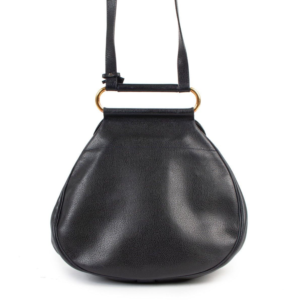 Buy online an authentic second hand Delvaux dark blue Jumping leather Cerceau shoulder bag in very good condition at Labellov in Antwerp.