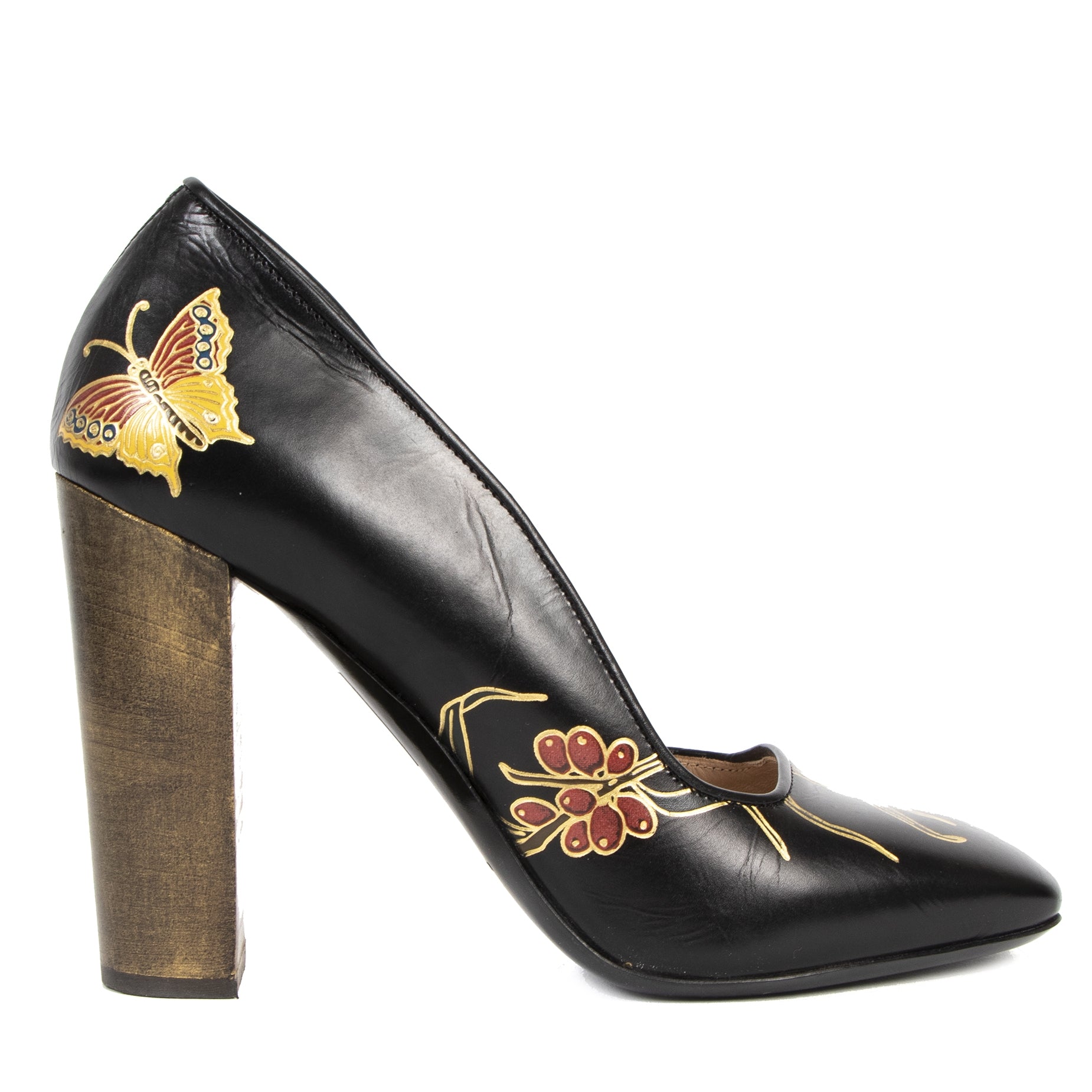 Dries Van Noten Black Leather Heels - Size 36