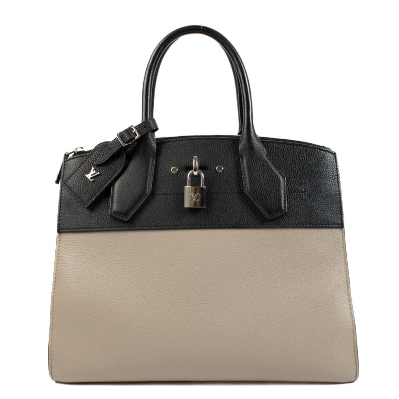 Louis Vuitton, Bi-Color Streamer MM, Top Handle, grey handbag, silver hardware, luxury bag, designer handbag, LV bag, structured bag, spacious handbag, high-end fashion