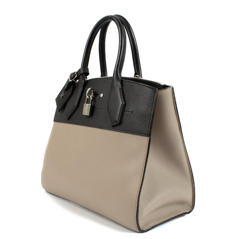 Louis Vuitton, Bi-Color Streamer MM, Top Handle, grey handbag, silver hardware, luxury bag, designer handbag, LV bag, structured bag, spacious handbag, high-end fashion