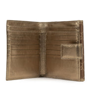 Authentieke Tweedehands Gucci Gold Monogram Princy Compact French Flap Wallet juiste prijs veilig online shoppen luxe merken webshop winkelen Antwerpen België mode fashion