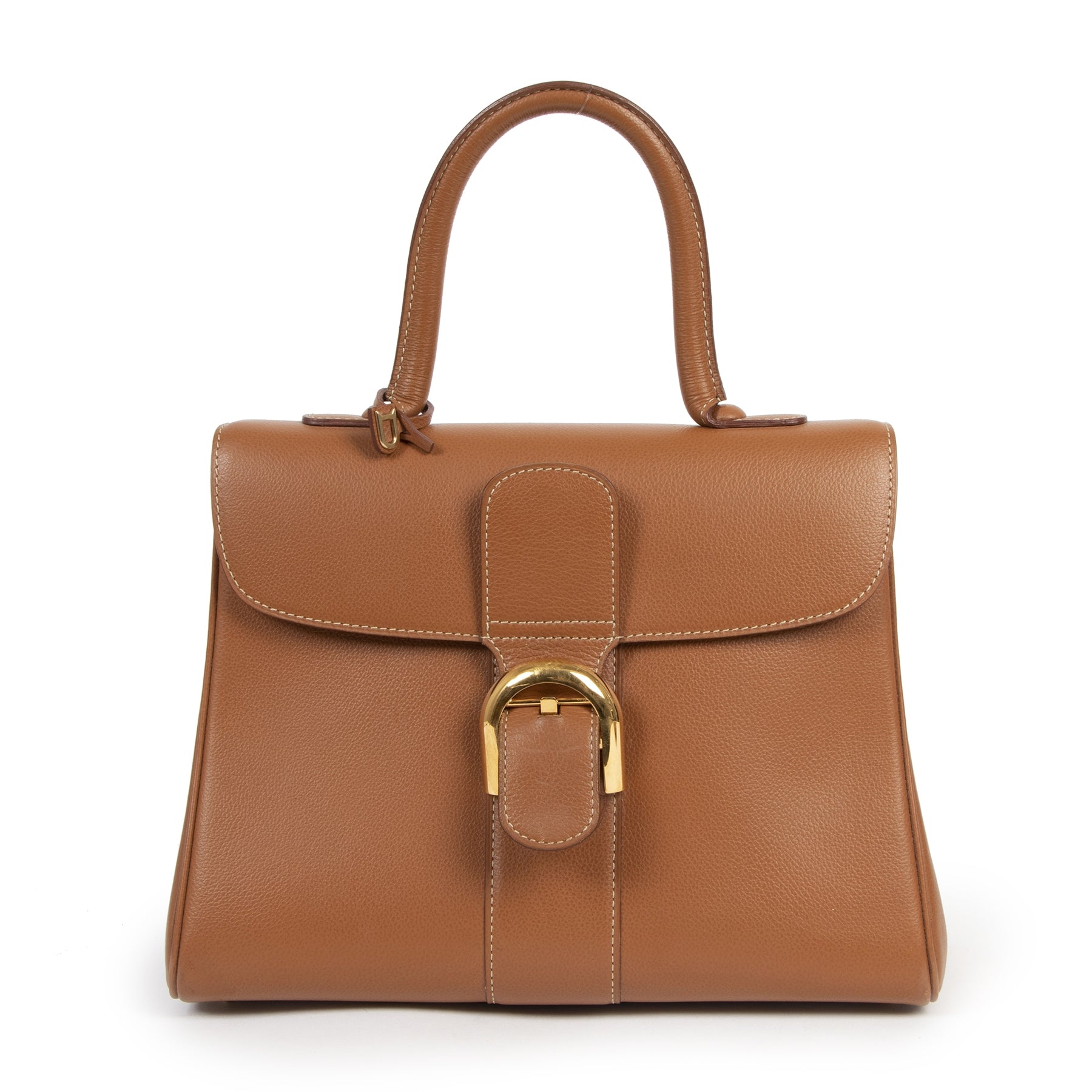 Authentic secondhand Delvaux Brillant MM Cognac GHW + Strap designer bags luxury vintage webshop fashion safe secure online shopping