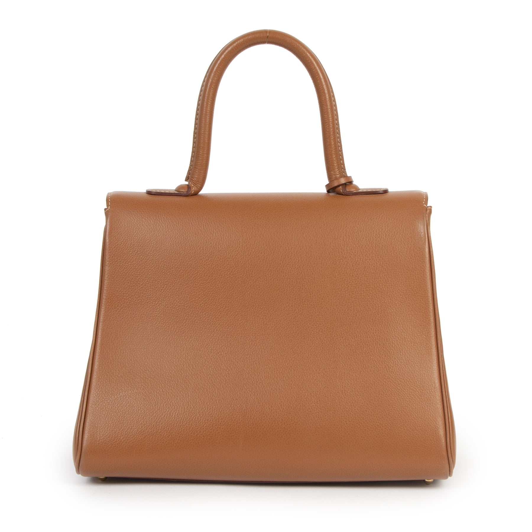 Authentieke Tweedehands Delvaux Brillant MM Cognac GHW + Strap juiste prijs veilig online shoppen luxe merken webshop winkelen Antwerpen België mode fashion