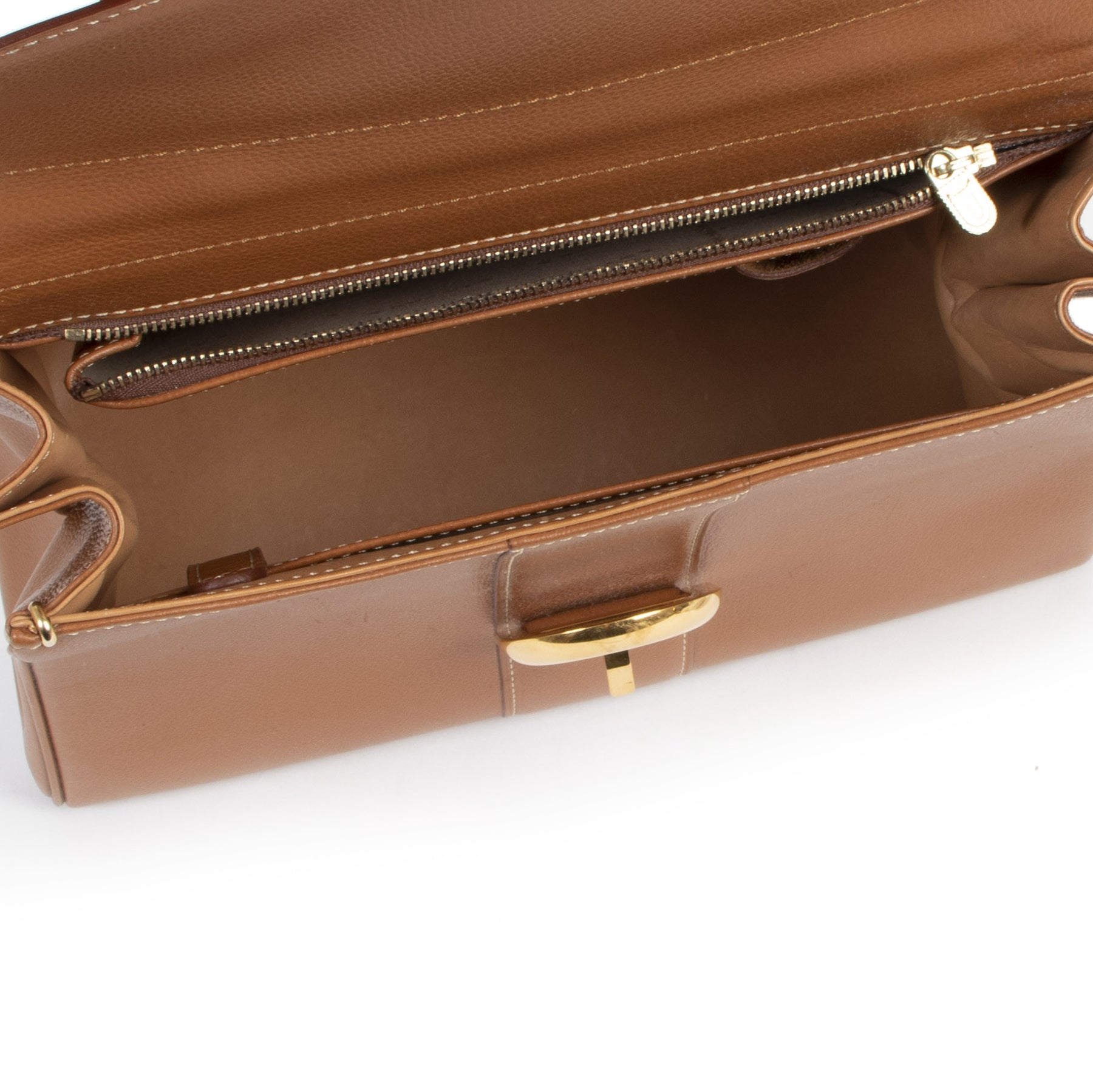 Authentic secondhand Delvaux Brillant MM Cognac GHW + Strap designer bags luxury vintage webshop fashion safe secure online shopping