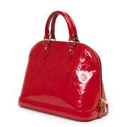 Authentieke Tweedehands Louis Vuitton Red Vernis Alma PM Bag juiste prijs veilig online shoppen luxe merken webshop winkelen Antwerpen België mode fashion
