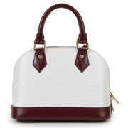 Louis Vuitton Limited Blanc Optique & Scarlet Red Alma BB labellov secondhand designer handbags