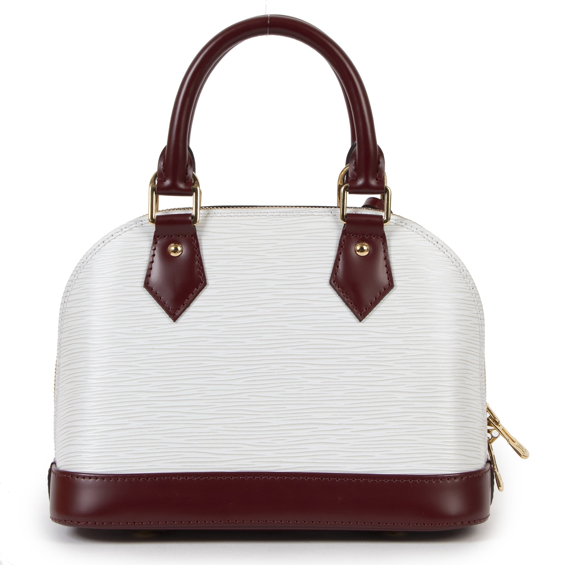 Louis Vuitton Limited Blanc Optique & Scarlet Red Alma BB labellov secondhand designer handbags
