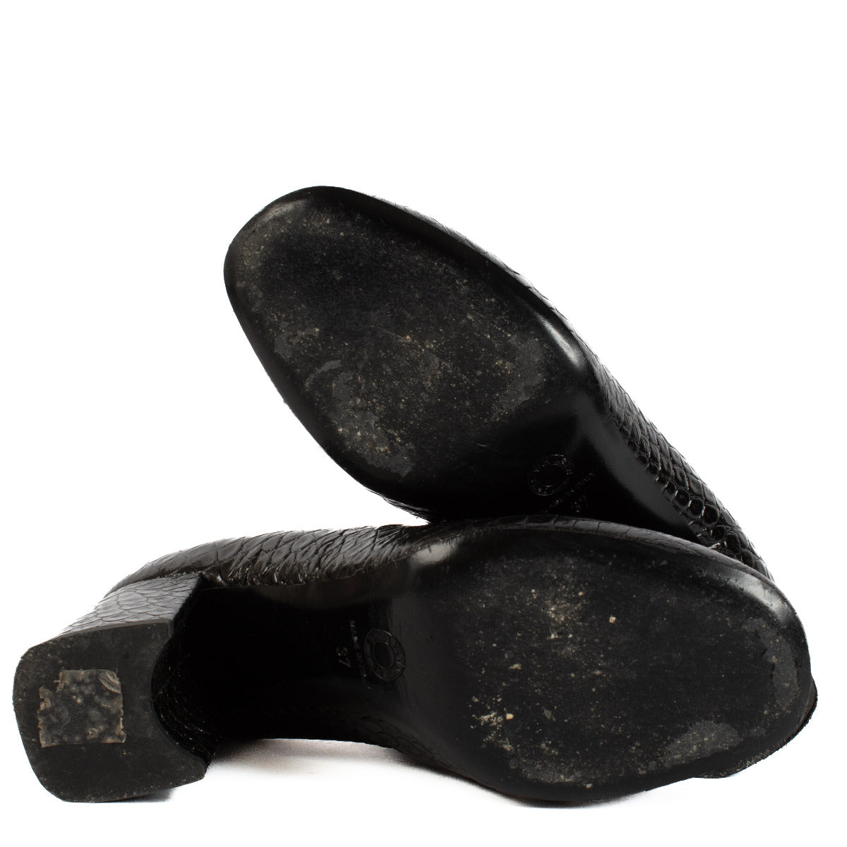 Dries Van Noten Zwarte Loafers met Krokodillenprint - maat 37