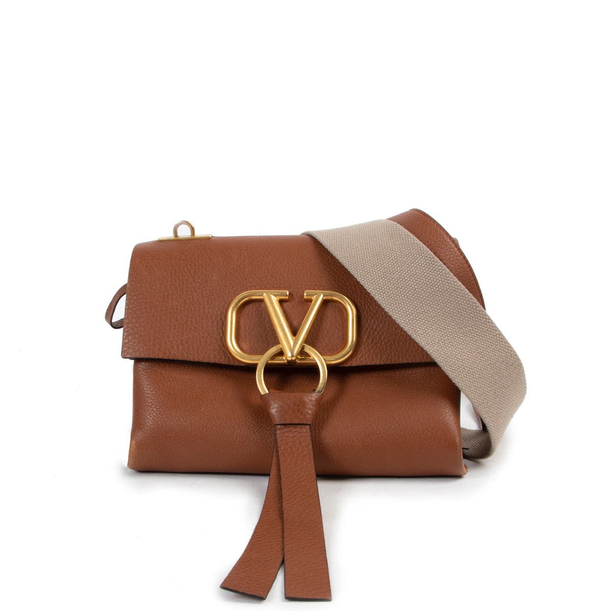 Shop safe online 100% authentic second hand Valentino Brown Leather Crossbody Bag at Labellov in Antwerp.