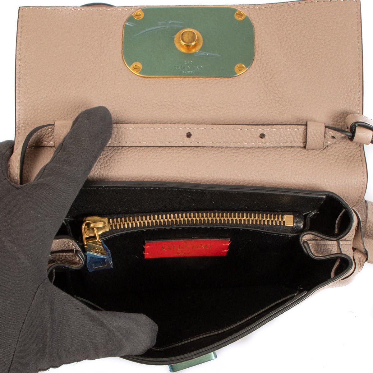 Valentino Garavani Beige VRing Small Crossbody Bag