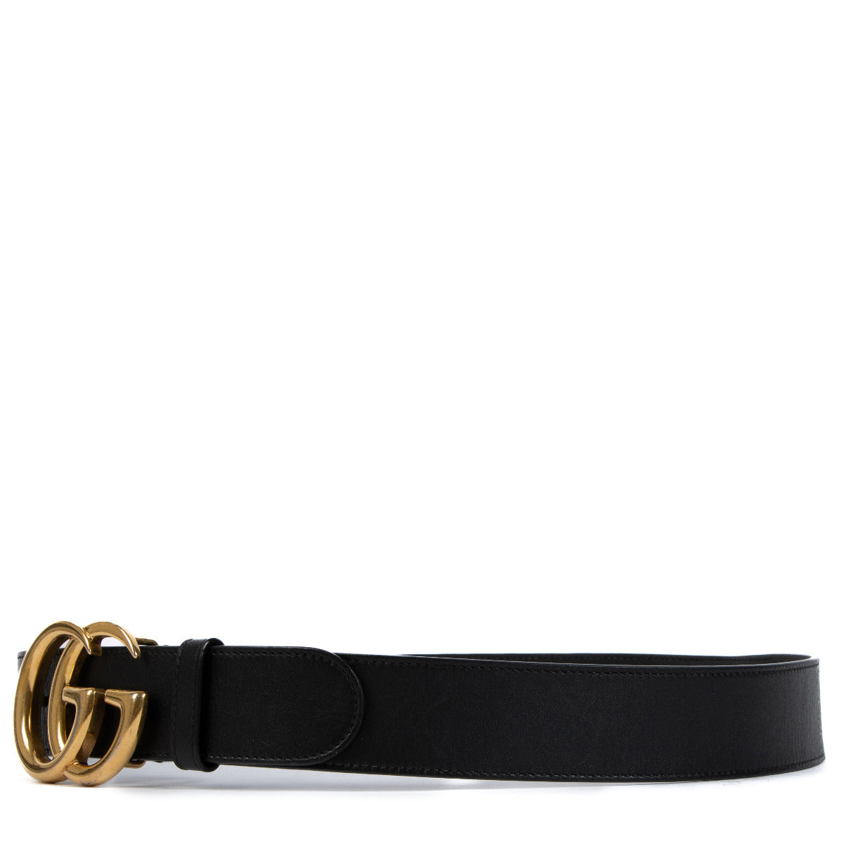 Gucci Black GG Marmont Belt - size 85