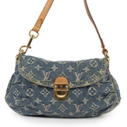 koop veilig online tegen de beste prijs Louis Vuitton Pleaty Blue Denim Baguette