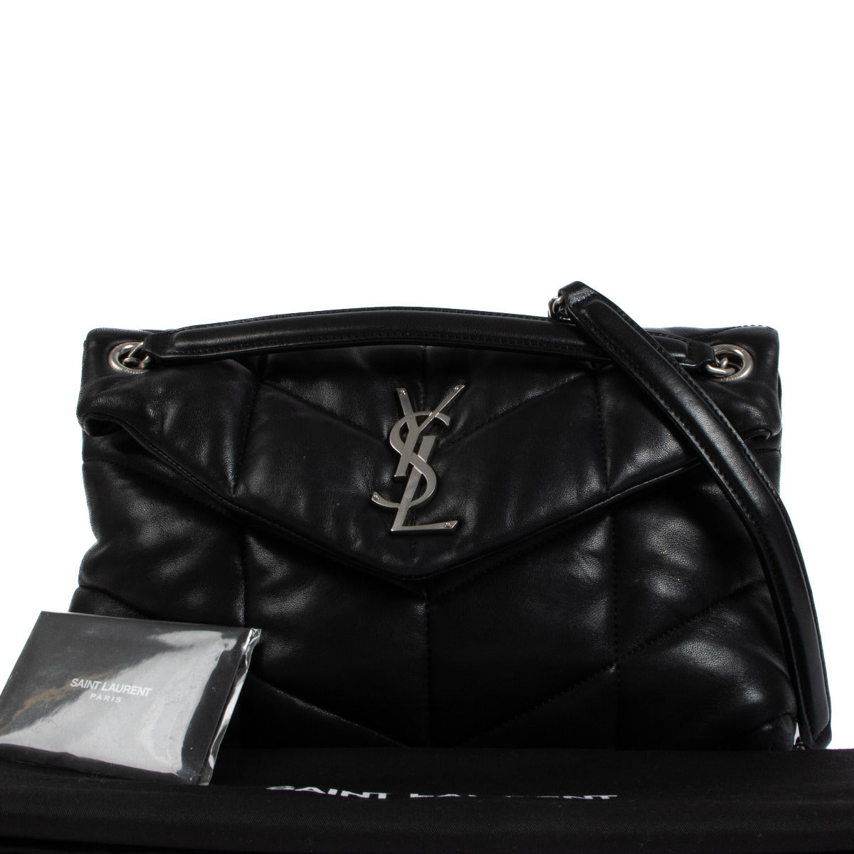 Saint Laurent Black Small Puffer Crossbody Bag
