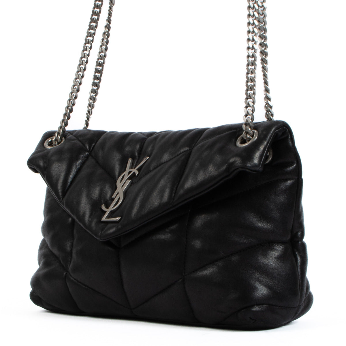Saint Laurent Black Small Puffer Crossbody Bag