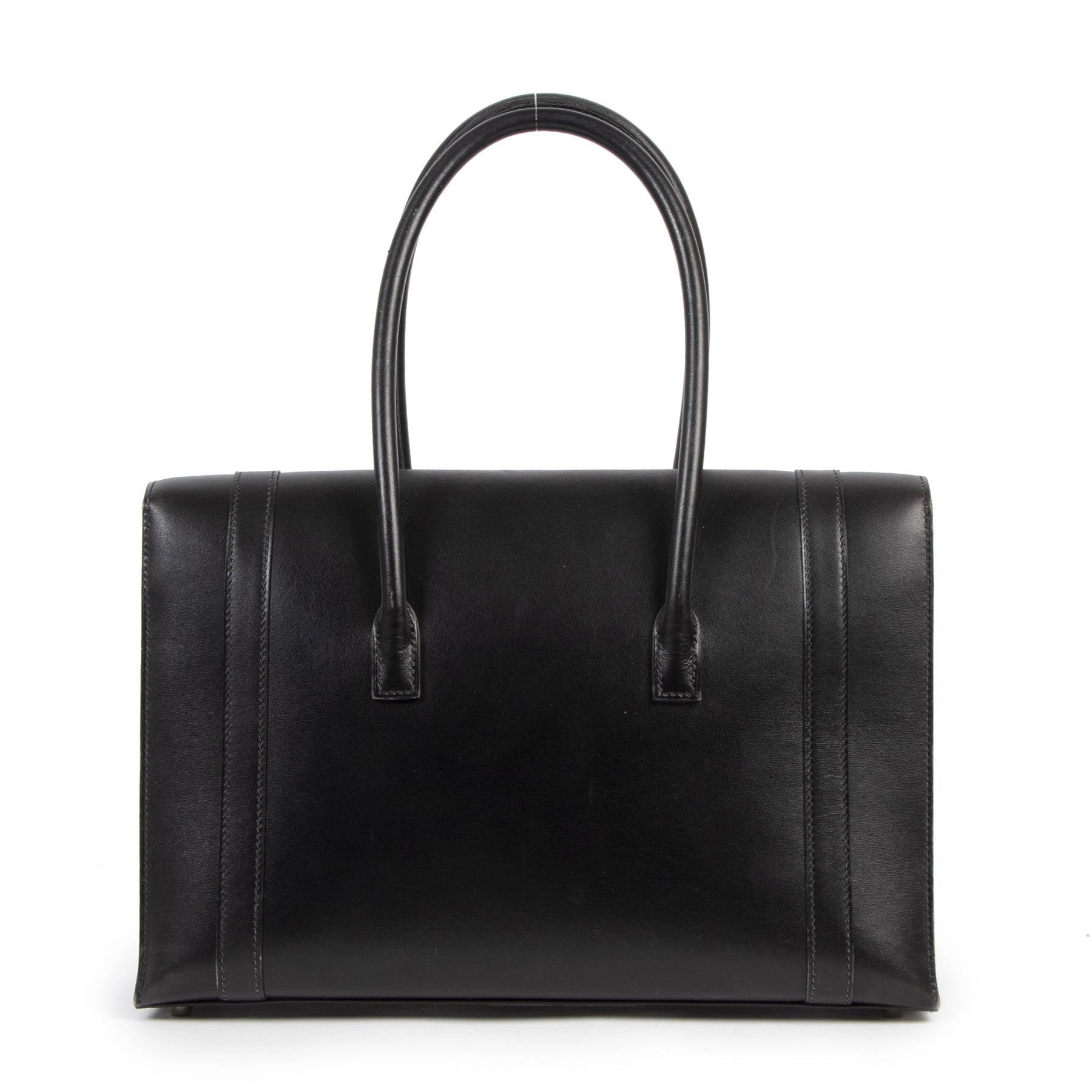 Authentique seconde-main vintage Hermès Drag 32 Black Boxcalf Leather achète en ligne webshop LabelLOV