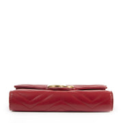 Authentic second-hand vintage Gucci GG Red Marmont Matelasse Leather Mini Bag buy online webshop LabelLOV