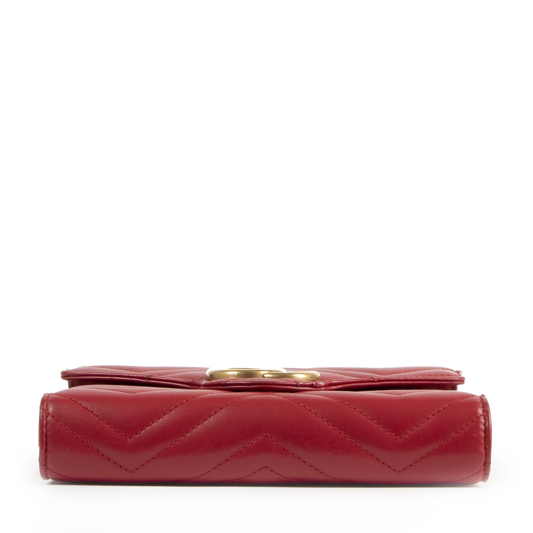 Authentic second-hand vintage Gucci GG Red Marmont Matelasse Leather Mini Bag buy online webshop LabelLOV