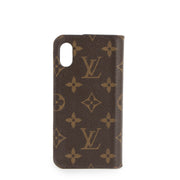 Authentic secondhand Louis Vuitton Monogram Iphone X / XS Folio Case designer accessories luxury vintage webshop fashion safe secure online shopping worldwide shipping