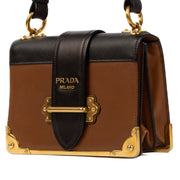 Shop 100% authentic second-hand Prada Cognac/Black City Calf Cahier Shoulder Bag on Labellov.com