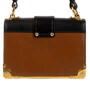 Shop 100% authentic second-hand Prada Cognac/Black City Calf Cahier Shoulder Bag on Labellov.com