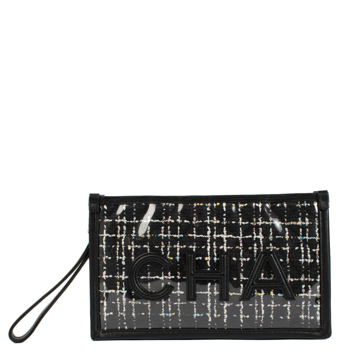 Chanel Zwart Tweed PVC Polstasje