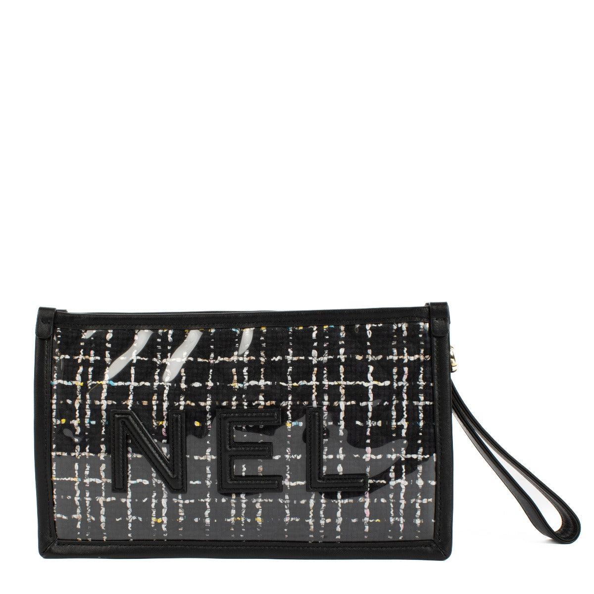 Chanel Zwart Tweed PVC Polstasje