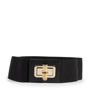 Authentic secondhand Gucci Black Bamboo Lock Buckle Stretch Waist Belt - Size 80 designer accessories fashion luxury vintage webshop designer brands belts safe secure online shopping