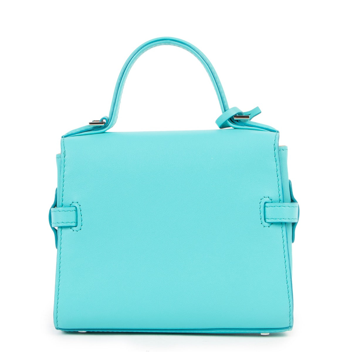 Buy online an authentic second hand Delvaux turquoise Tempête micro crossbody bag in very good condition at Labellov in Antwerp.