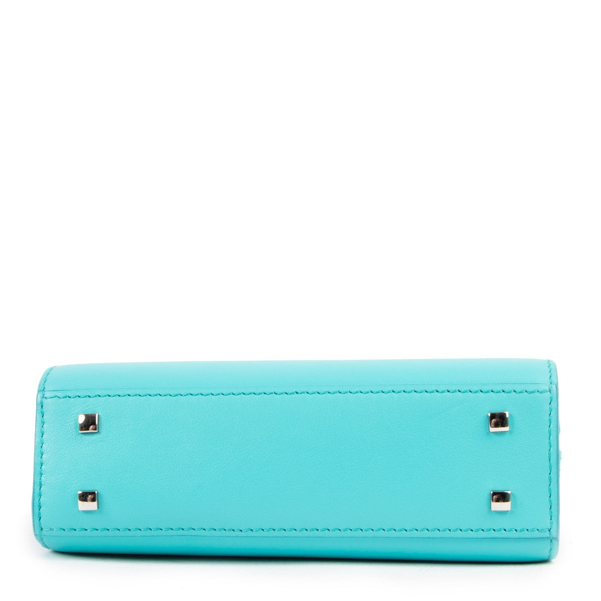 Buy online an authentic second hand Delvaux turquoise Tempête micro crossbody bag in very good condition at Labellov in Antwerp.