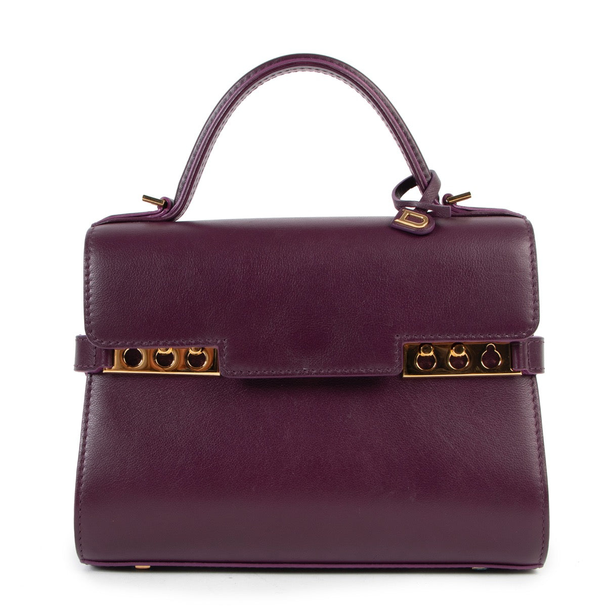 Buy online an authentic second hand Delvaux purple Tempête mini crossbody bag in good condition at Labellov in Antwerp.