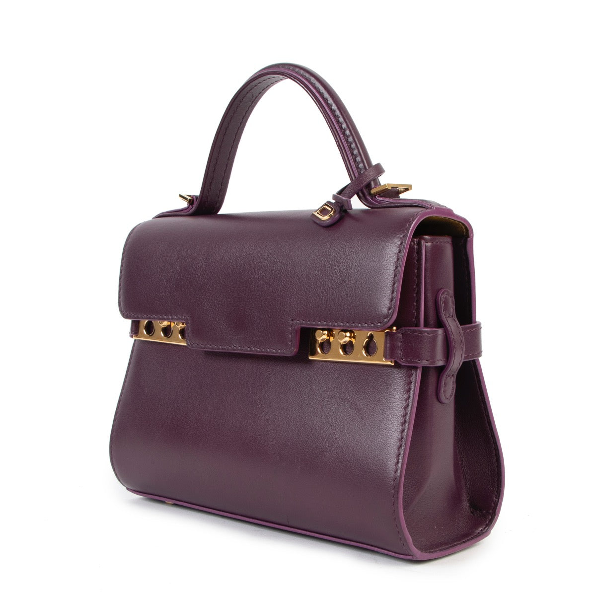 Buy online an authentic second hand Delvaux purple Tempête mini crossbody bag in good condition at Labellov in Antwerp.