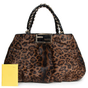 Authentic secondhand Fendi Leopard Print Ponyhair Patent Leather Tote designer bags fashion luxury vintage webshop safe secure online shopping