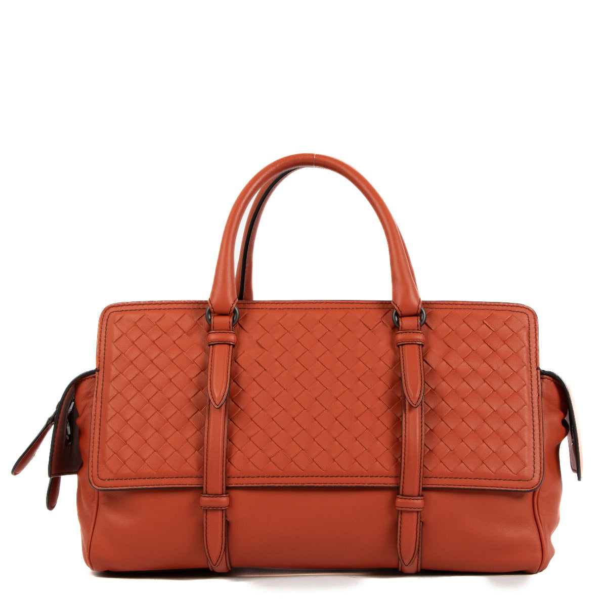 Shop a 100% authentic Bottega Veneta Orange Intrecciato Leather Monaco Bag on Labellov.com.