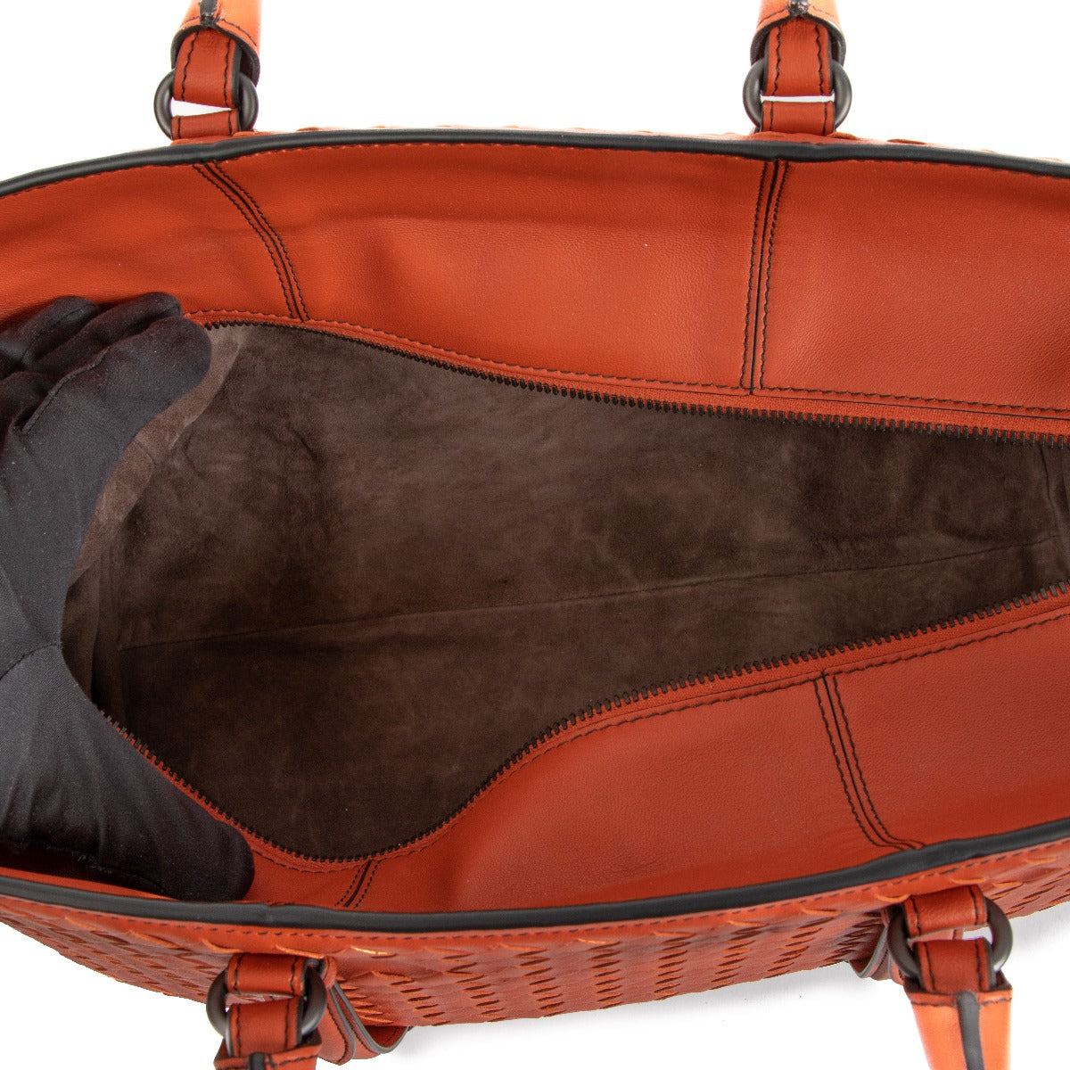 Shop a 100% authentic Bottega Veneta Orange Intrecciato Leather Monaco Bag on Labellov.com.