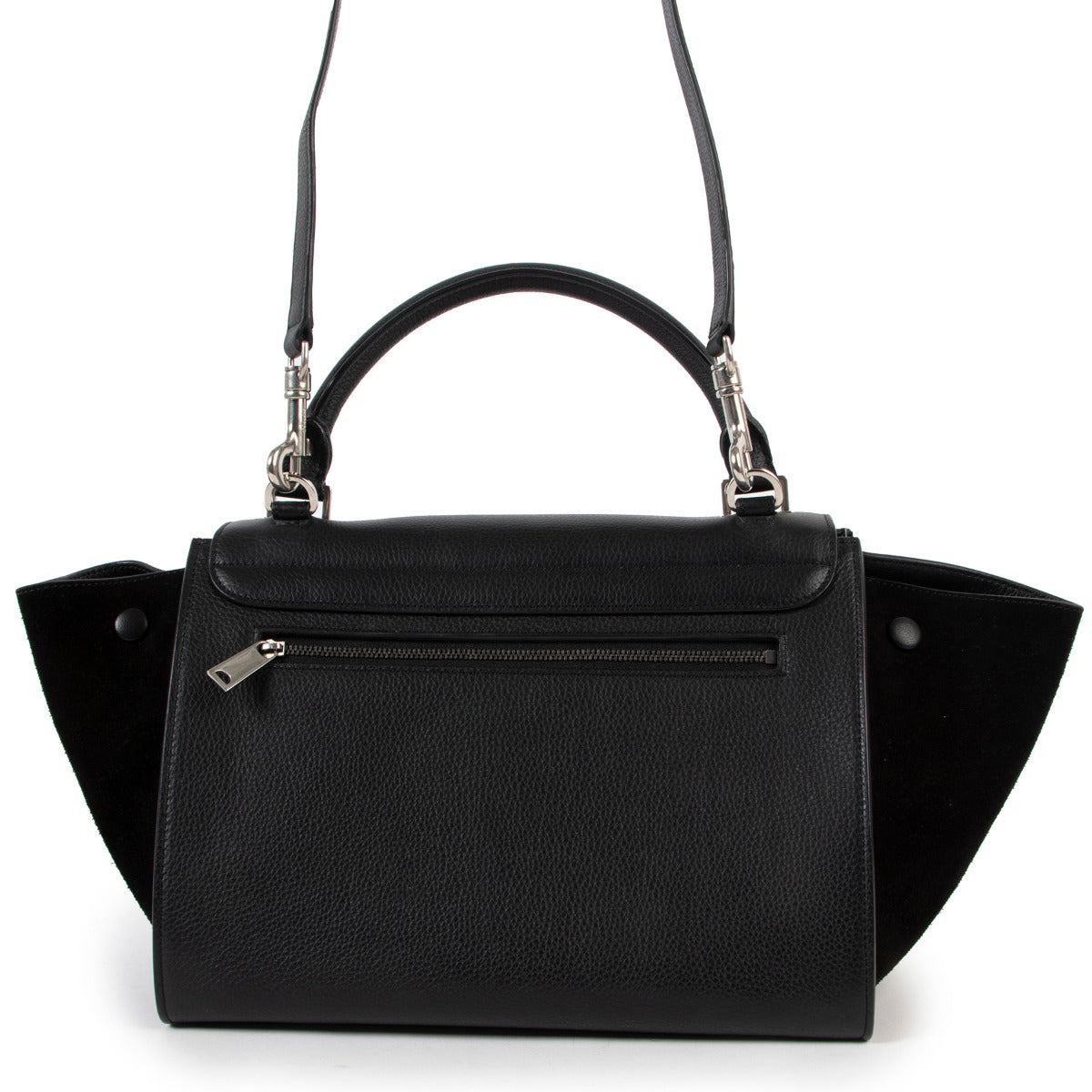 Shop safe online at Labellov in Antwerp this 100% authentic second hand Celine Black Leather Trapeze Shoulder Bag in very good, excellent condition.