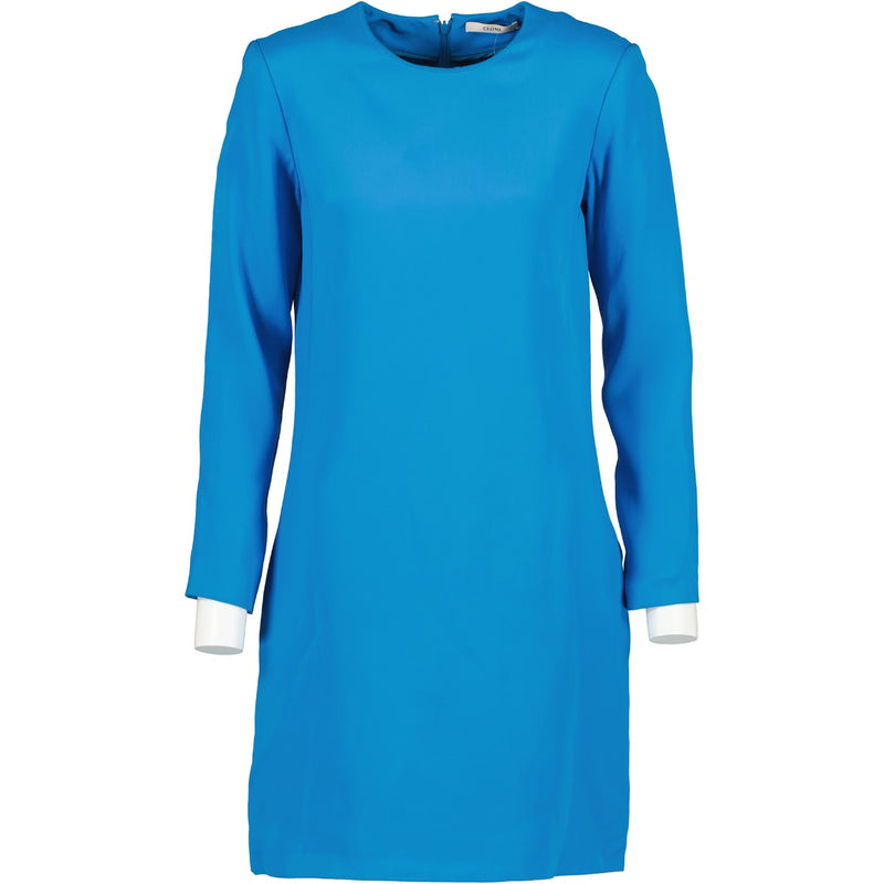 Old Celine Phoebe Philo Blue Long Sleeve Dress