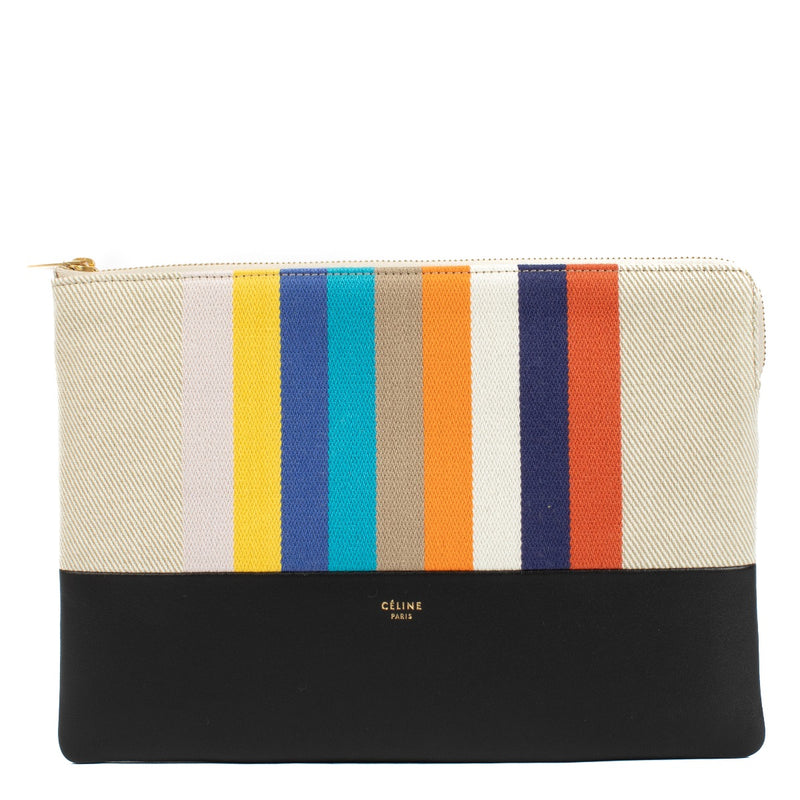 Celine Rainbow Canvas Zipped Pouch