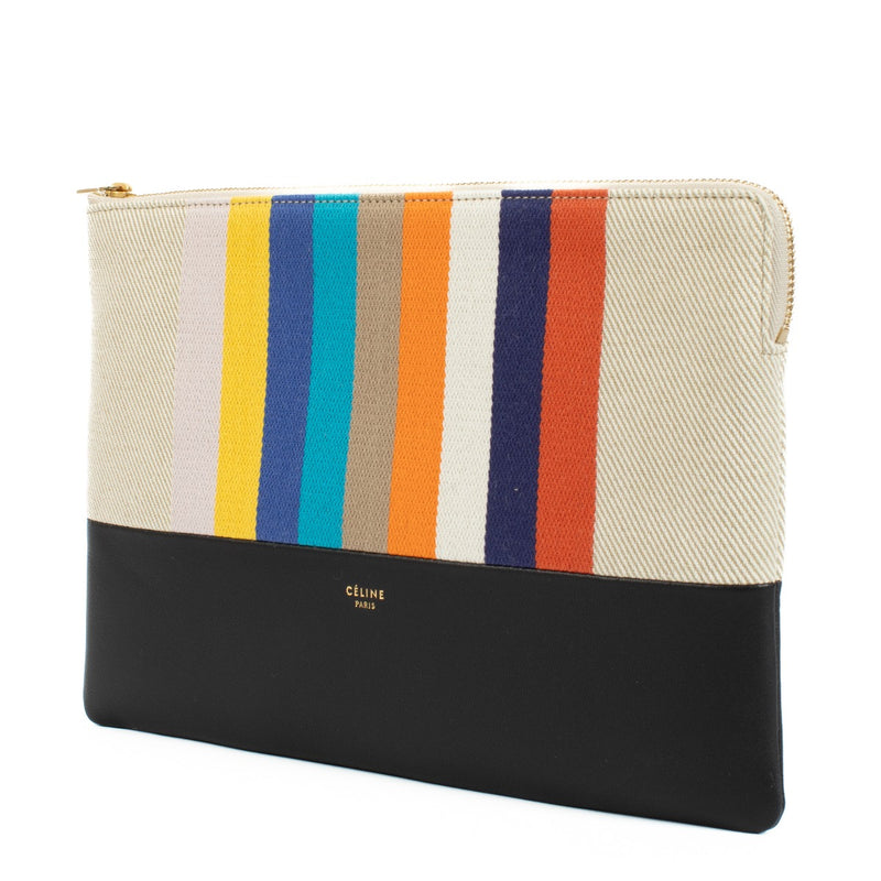 Celine Rainbow Canvas Zipped Pouch