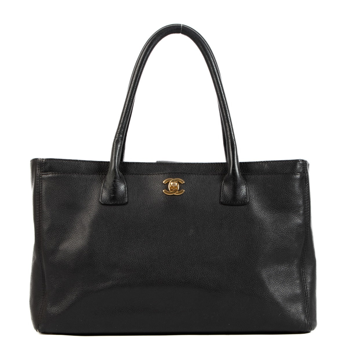 Chanel Black Deerskin Executive Cerf Tote Bag