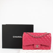 Chanel Pink Lambskin Large Classic Handbag