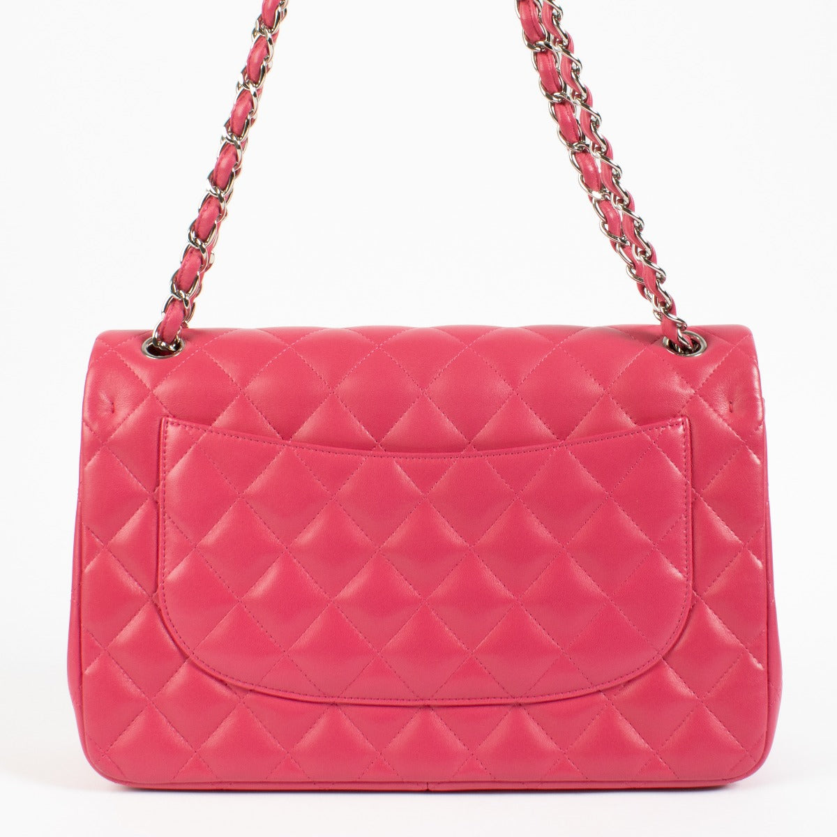 Chanel Pink Lambskin Large Classic Handbag