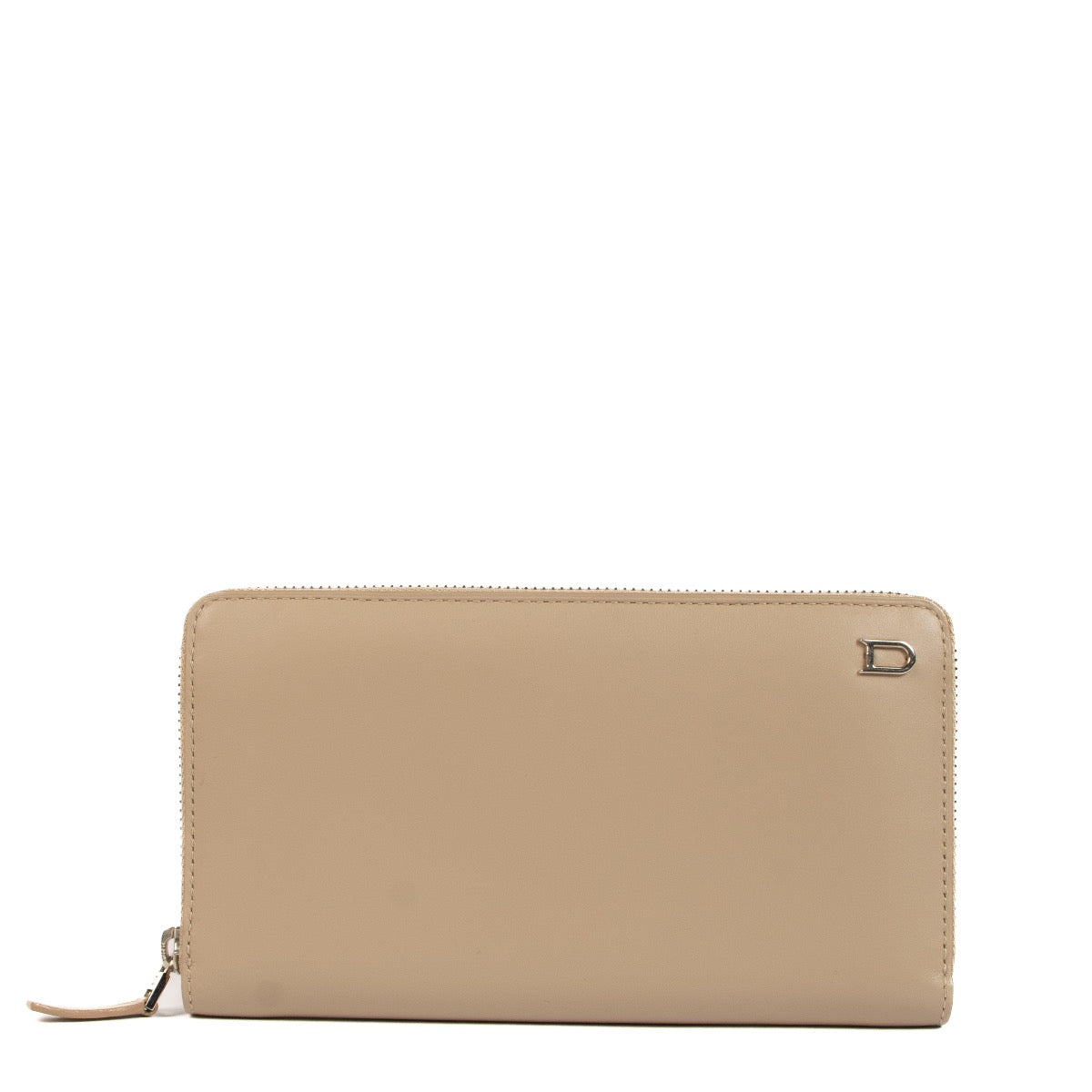 Shop safe online at Labellov in Antwerp, Brussels and Knokke this 100% authentic second hand Delvaux Taupe Box Calf Accordéon Long Wallet
